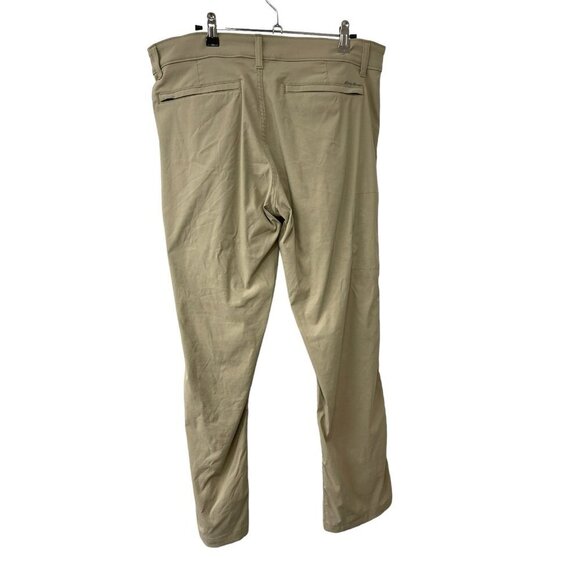 Eddie Bauer Travex Pants Mens 34x32 Cream Hiking Nylon Stretch Straight - Picture 4 of 7